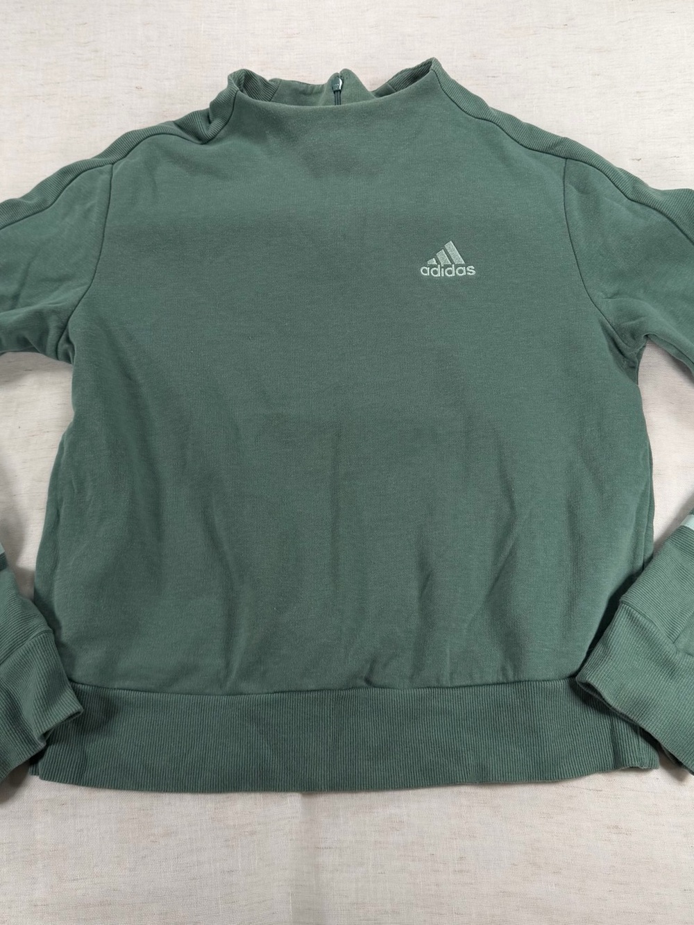 adidas Sage Green Quarter-Zip Pullover
